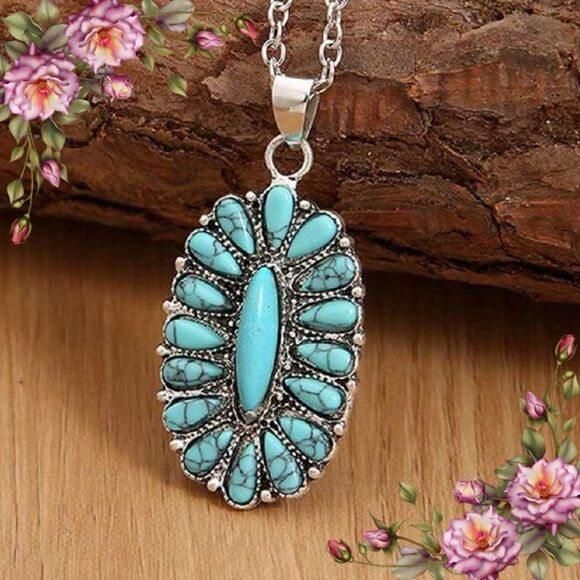 Turquoise Pendant Necklace - Picture 1 of 9